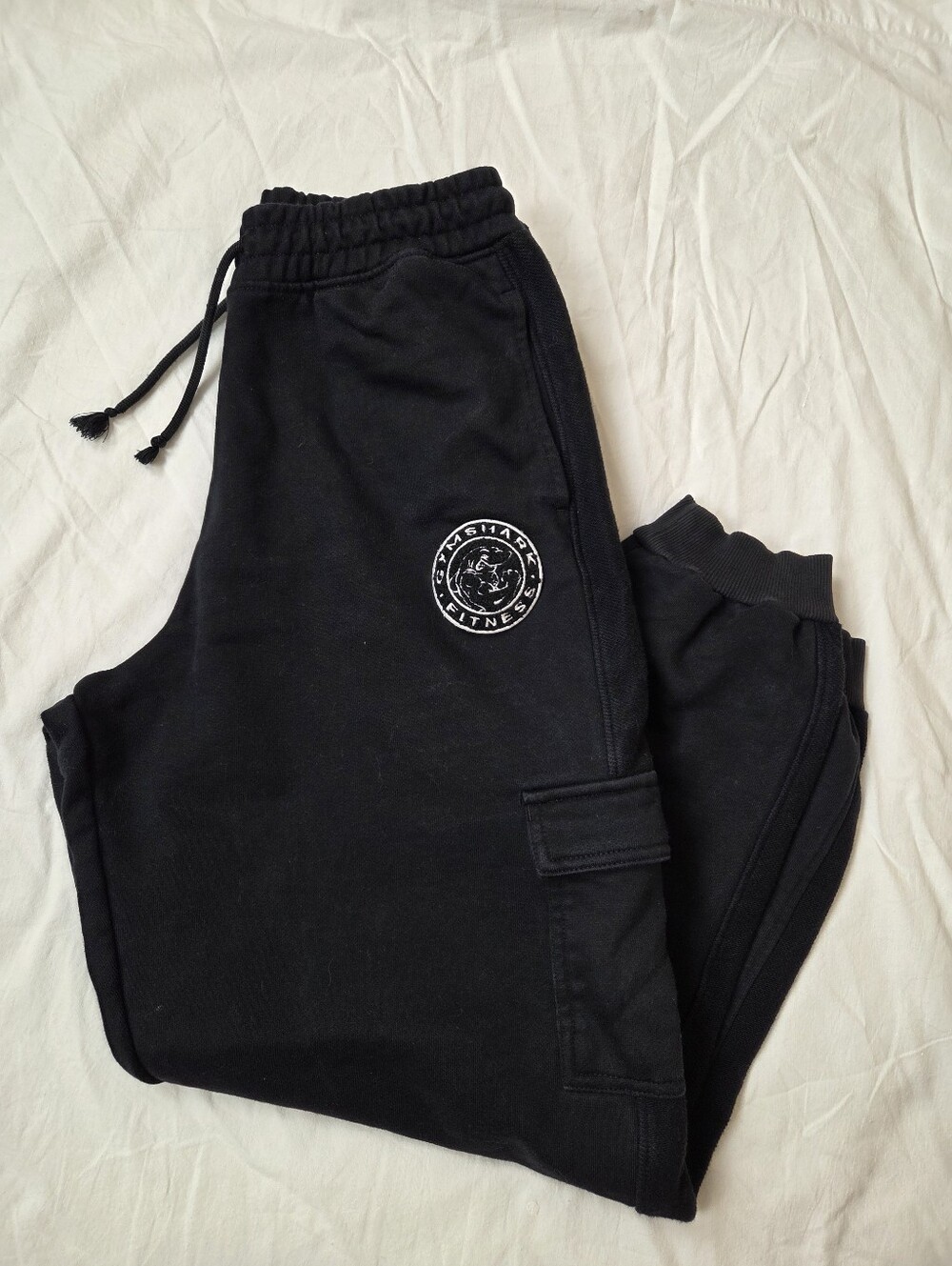 Gymshark Black Cargo Joggers with Logo